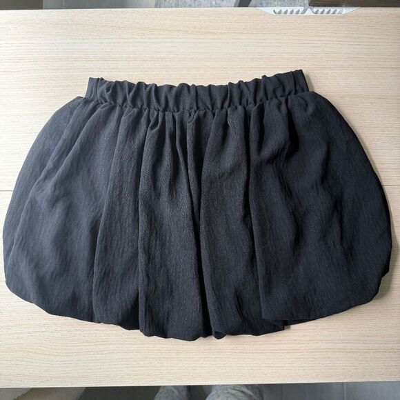 NWT 21 Saints Bubble Mini Skirt High Waist Elastic Waistband Medium Puffy Drape - Picture 5 of 6